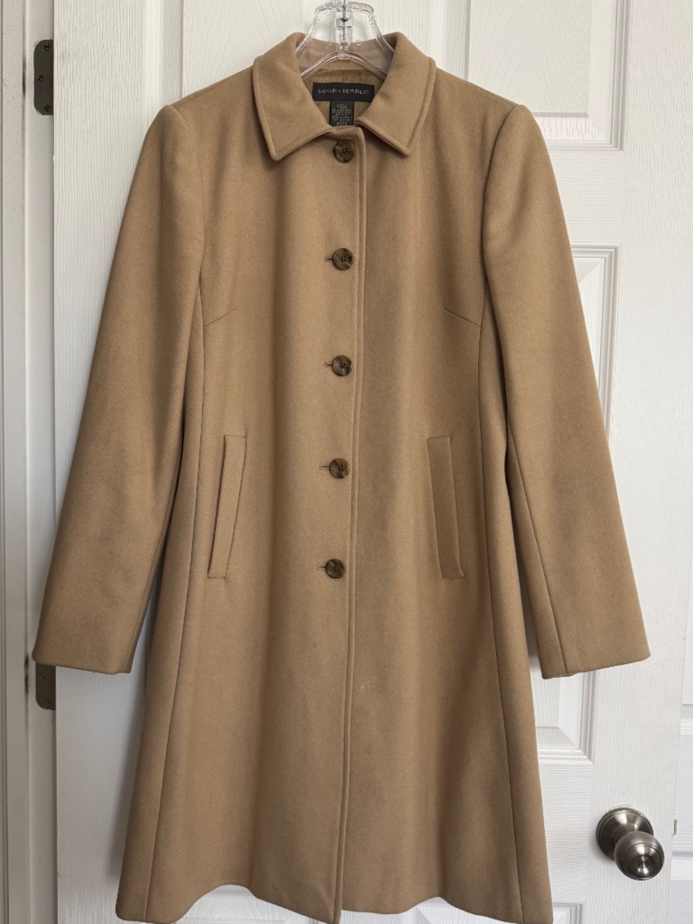 New! Banana Republic Camel Wool Blend Single-Breasted Coat